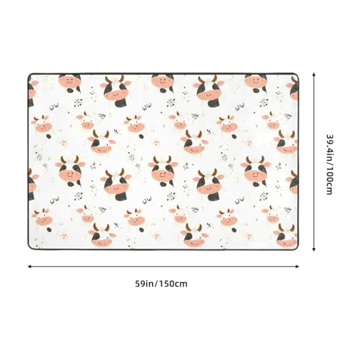 Tapis de chambre mignon imprimé vache pour enfant