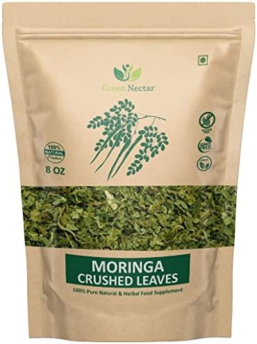 Moringa Tea Cut Leaves 8 Ounces(0.5 lb), Rich Source of Antioxidants – Green Nectar