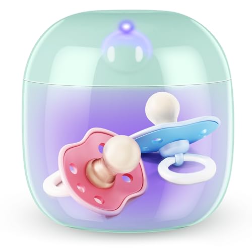Image of Qualirey Portable Pacifier Disinfection, Mini UV Light Disinfection, 99.99% Disinfection in 3 Mins, USB Rechargeable, Mini UV-C Disinfection Box for Baby Pacifier, Bottle Nipples, Teethers