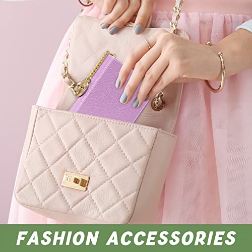 Image of Aiawoxc Credit Card Holder for Women, Small RFID Wallet Slim Leather Business Card Organizer Case with Zipper and Keychain, Purple