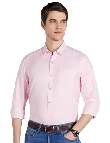 Image of Symbol Premium Men's Cotton Smart Casual Shirt (Regular Fit | Solid Oxford | All Day Fresh)