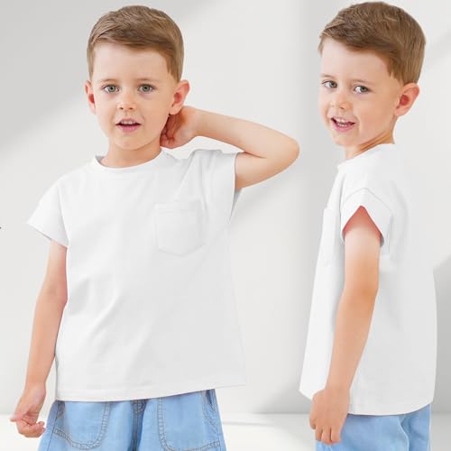 Jimonda Boys Tank Top Sleeveless Girls Pocket T-Shirt Flying Sleeve Toddler for Kids 2-7 Years2