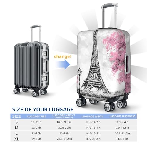 Retro Paris Eiffel Tower Luggage Suitcase Covers Elastic Washable Luggage Protector Travel Suitcase Protective Cover For Kid And Adult, Xl (Fit 29-32 Inch Luggage)2
