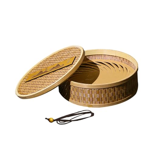OUNONA 1Pc Brick Tea Storage Box Woven Container for PU Tea Cakes Breathable Design for Preserving Freshness present Box