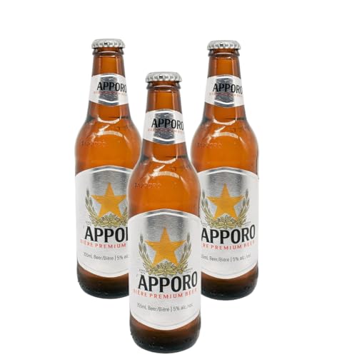 YIJIA | Cerveza Pack 3 Botellas x 33 cl | Auténtica Cerveza Sapporo Con Sabor Suave