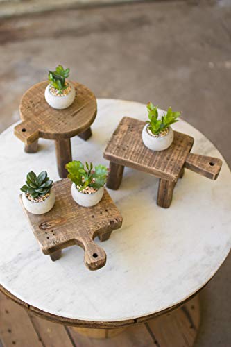 Kalalou Cutting Board Risers, Set de 3, Tamaño único, Marrón miniatura 1