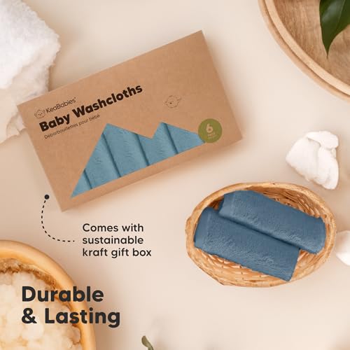 Image of 6-Pack Soft Baby Washcloths, Viscose from Bamboo - Kids, Newborn Bath Towels, Infant Shower, Toddler Reusable Face Towel, Gentle on Skin, Face Wash Cloths for Babies, 10x10 (Depths)