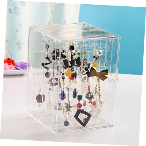 Présentoir à boucles d'oreilles suspendues et boîte transparente de rangement - 5