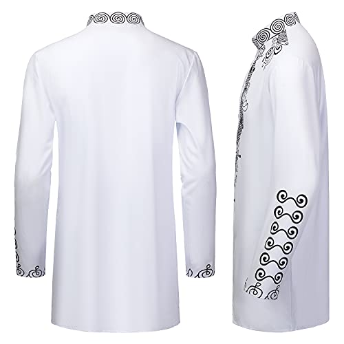 YND Men’s 2 Piece Dashiki Set African Shirt and Pants, Outfit with Gold Print3