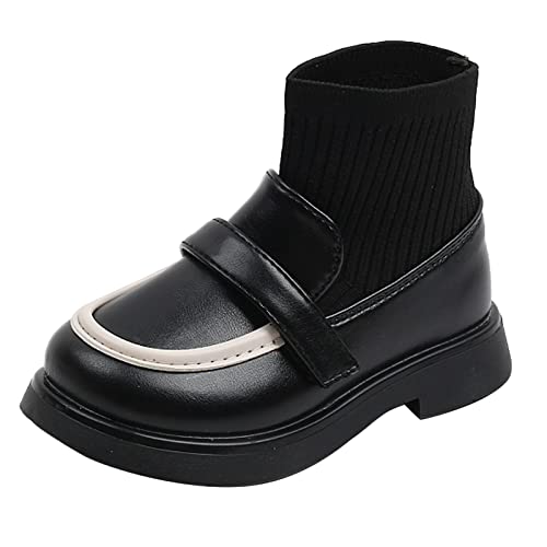 EnJoCho Girls Winter Boots Girls School Leather Shoes Toddler Girls Boots Little Kid Shoes Booties Casual Shoes for 2-8Years