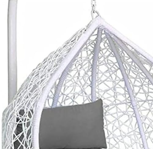 Image of Single Seater Swing Chair with Stand and Cushion Hammock Swing for Adult Outdoor Indoor Garden Living Room Balcony Hanging Chair (White Grey)