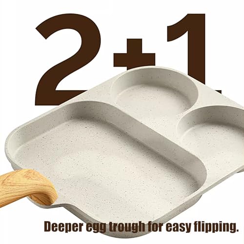 Poêle pour œufs antiadhésive à 3 sections pour cuisiner sans coller - 7