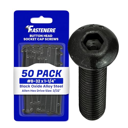 Fastenere Button Head Socket Cap Screws - 8-32 x 1-1/4