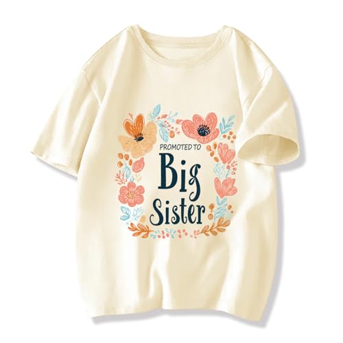 Image of Big Sister Shirt Toddler Shirts Promoted to Big Sister Announcement Big Sis Tees Little Kids Top 2-7T