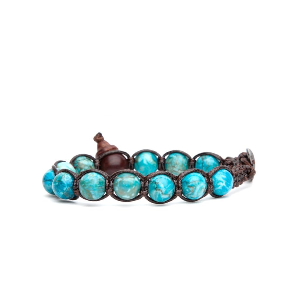 Bracciale originale tibetano con pietre naturali South Africa Tourquise Unisex Misura regolabile Benedetto dai Monaci Tibetani