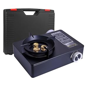 Compact Portable Gas Stove Burner - Camping Stove with & Carry Case - Ideal for Outdoor BBQs, Picnics, Travel Cooking - Outdoor Windproof Camp Stove, Cooking Grill, Propane Burner (Gas Stove)