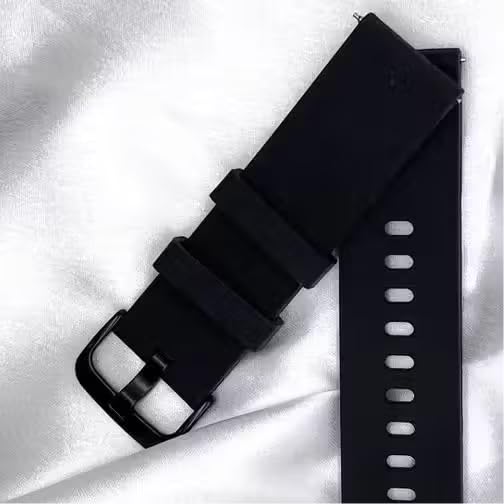 Image of 22MM silicone Strap for Smart Watches Compatible With Noise, Fireboltt, Boat Xtend, Pebble, Boat Flash, Noise Color Fit, Ultra Smart Watch & All Watches | Black | Pack of 1