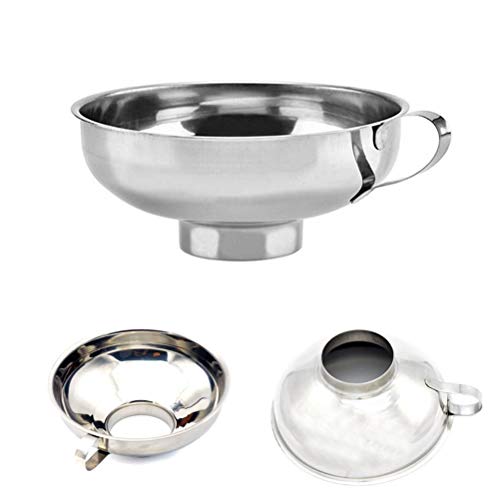 AOWA 1PCS Home Made Stainless Steel Jam Funnel With Handle Wide-Mouth Kitchen Canning Funnel