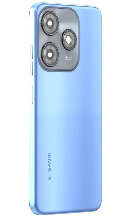 Image of imbi) Compatible with Tecno Spark 10C (KI5K) Back Panel Replacement Battery Door Body Panel with Volume Side Key - Blue