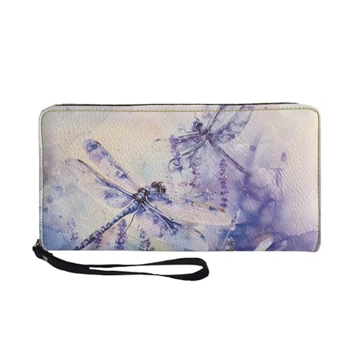 Vintage Dragonfly Wallet for Women Large Capacity Credit Card Holder Wallets with RFID Blocking Zipper Long Purse2