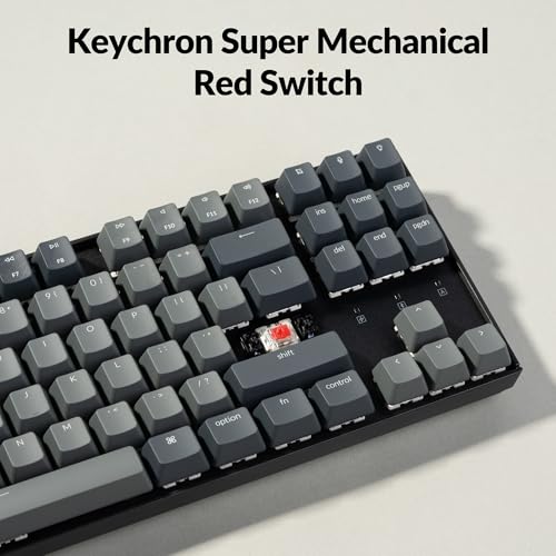 Image of Keychron K8 Tenkeyless Wireless Mechanical Keyboard for Mac, White Backlight, Bluetooth, Multitasking, Type-C Wired Gaming Keyboard for Windows Red Switch