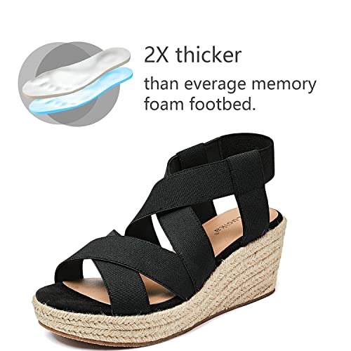 Image of Luoika Women's Wide Width Platform Wedge Sandals