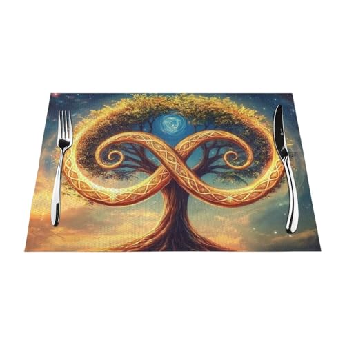 Tree Of Life - Manteles individuales Zen de PVC, antideslizantes, resistentes al calor, 30,5 x 45,7 cm
