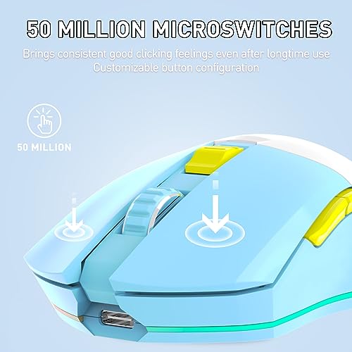 Image of DAREU EM901X Wireless Gaming Mouse with Charging Dock Rechargeable RGB,12K DPI,7 Programmable Buttons High-Precision Sensor [300IPS] [1000Hz] for PC Notebook Mac