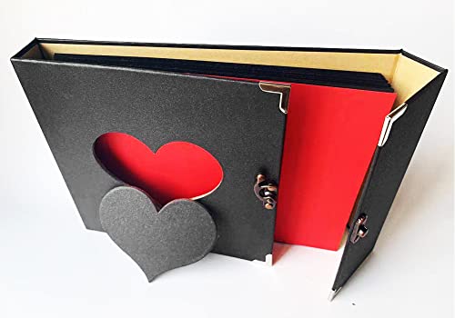 Fotoalbum om zelf vorm te geven, zwarte pagina's, gastenboek, fotoboek, stamboek, doosje, scrapbook, DIY fotofoto's, album voor bruiloft, familie, Valentijnsdag, verjaardag, Kerstmis, kindercadeau - Image 4
