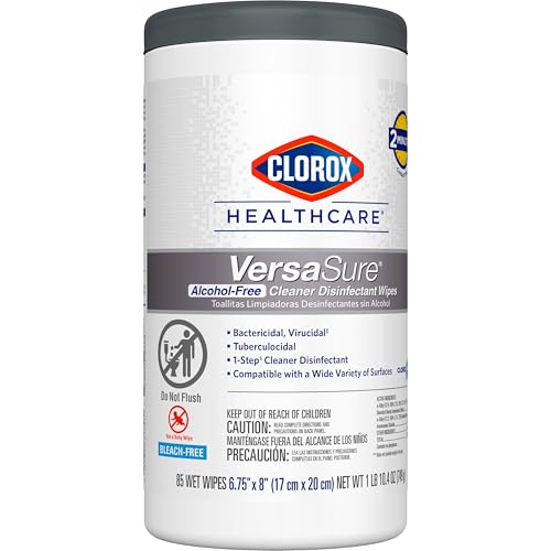 Clorox Healthcare VersaSure Cleaner Disinfectant Wipes, 6.75" x 8", 85 Count Canister (Package May Vary) - image 9