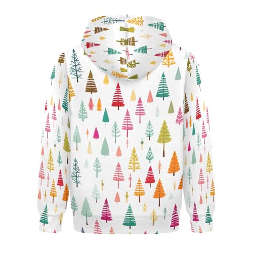 Kids Hoodies Sweaters Christmas Xmas Trees Hooded Sweatshirts with Big Pockets for Boys Girls B04002942