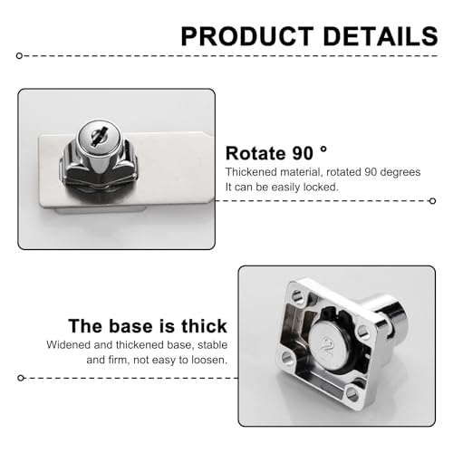 Image of 5 Inch Keyed Hasp Latch Lock, Knob Locking Hasp,Hasp Latches Lock Padlock Latches with Screws Locking Hasp for Cabinet Drawer,2 Pack