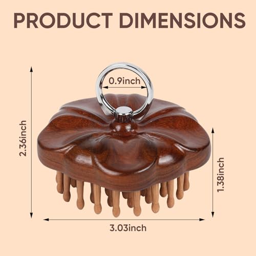 Masajeador de madera para cabello y cuero cabelludo miniatura 3