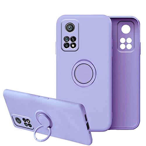 Compatible avec Coque Xiaomi Mi 10T 5G Silicone, Xiaomi Mi 10T Pro 5G Case, Antichoc Protection Anti-Dérapant Cover Voiture Magnetique Housse (Mauve, Xiaomi Mi 10T|10T Pro) Cover