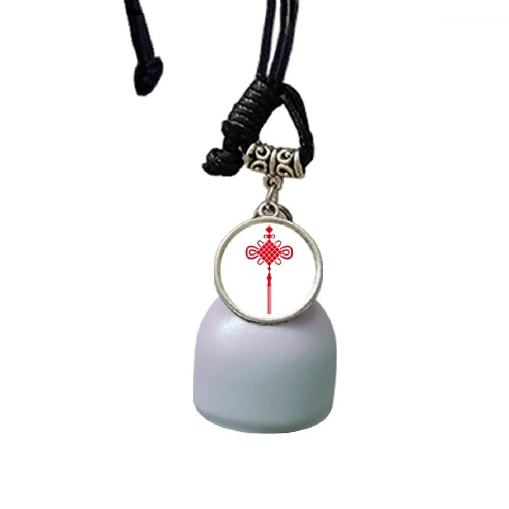 Remolque de Campana con Nudo de Seguridad Chino Rojo adorno colgante tradicional de 20cm