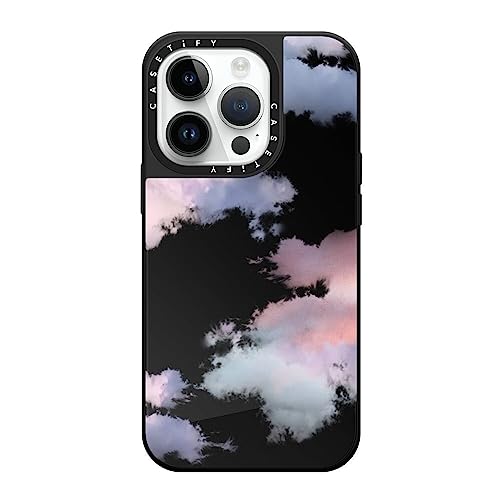 CASETiFY �~���[ iPhone 14 Pro �P�[�X [1.5m����̗����������N���A/MagSafe �ɑΉ�] - Clouds - �u���b�N (�u���b�N�o���p�[)