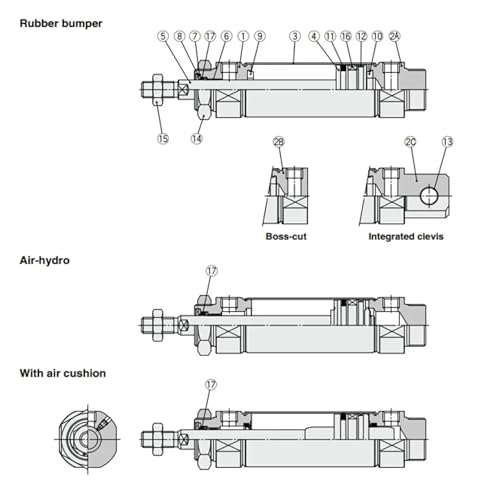 Vérin pneumatique CM2L course longue performance industrielle - 6