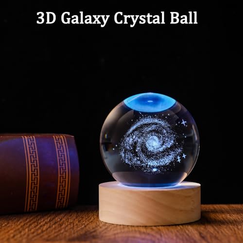 3D Galaxy 60mm Crystal Ball Astronomy Universe Gifts 3D Galaxy Crystal Globe Science Space Themed Physics Gifts Night Light lamp for Kids Men Him Dad Science Teacher - Image 4