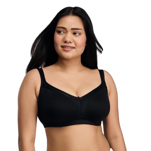 Image of NYKD NYB101 Cotton Non Padded Non Wired Full Coverage Everyday Bra M-Frame Bounce Control (Plus