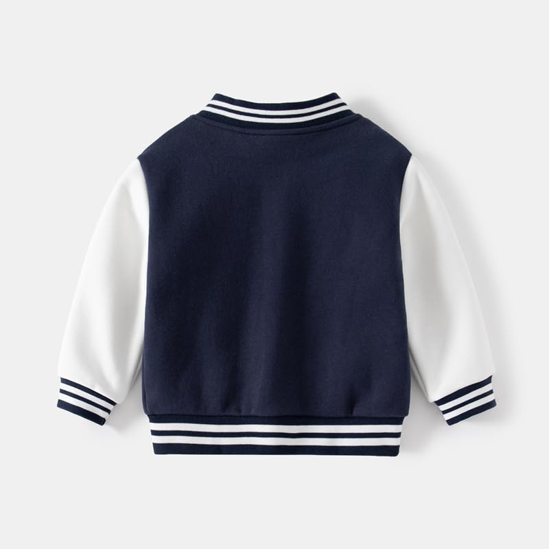 Meufam Toddler Kids Baseball Jackets Boys Girls Fit Varsity Jacket Casual Thicked Plain Cardigan School Coat Zipper Up Coat2