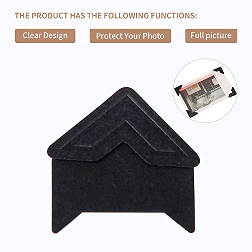 GOONAVI 15 Sheets 360 Pcs Black Photo Corners Mounting Self Adhesive for DIY Photo Album Journal