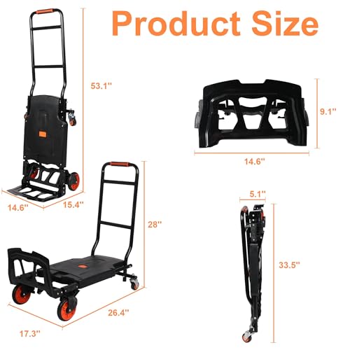 Carretilla plegable multifuncional con capacidad 150 kg miniatura 2