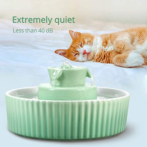 Cupcake Cat Water Fountain Porcelain, Cat Fountain for Dog and Cat (Green) - Image 6