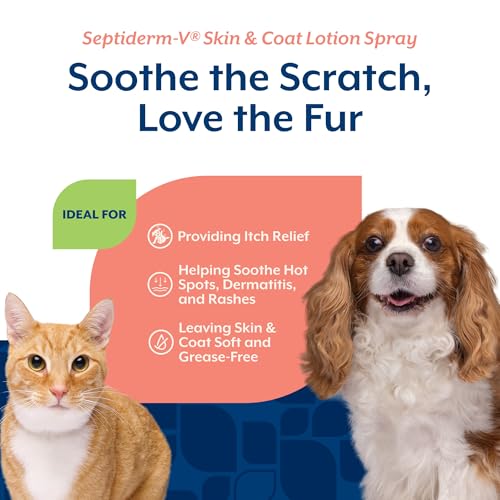 Image of NaturVet Green Tree Septiderm-V Skin Care Lotion for Dogs & Cats - Pet Health Supplement for Dermatitis, Dog Skin Allergies, Itching, Hot Spots, Cat Rashes - Pet Lotion, Grooming Aid - 8 Oz.