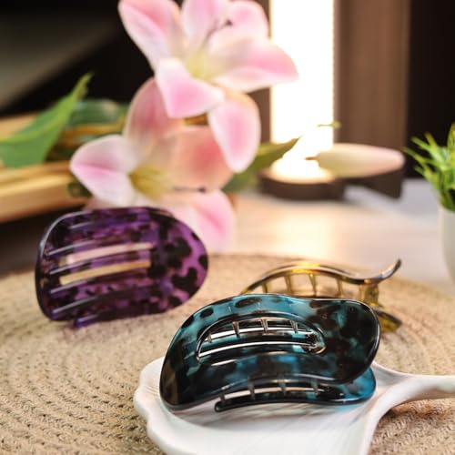 Image of 3 Pcs Korean Fashion Matte Hair Claw Clip for Thick & Thin Hair Strong Hold Large Hair Clutcher, Non-Slip Tortoise Shell Hair Accessories for Women & Girls, Stylish Hair Clips