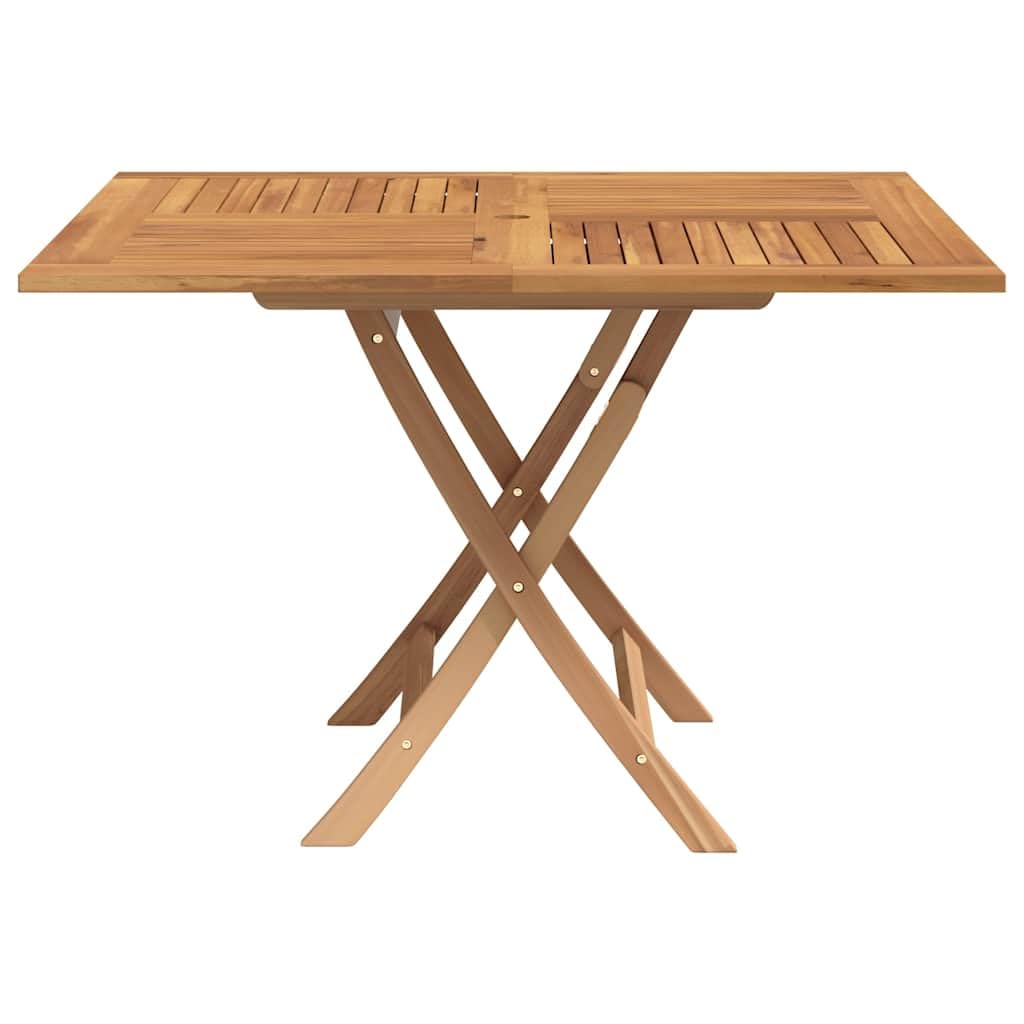 vidaXL Tavolo da Giardino Pieghevole Grigio 110x110x75cm Massello Teak