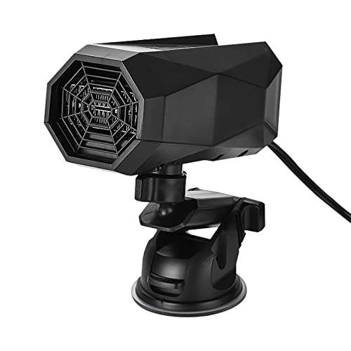 Car Heater Fan 2-in-1 12V 150W Auto Car Defogger Defroster Windshield De-Icer Adjustable Cooling & Heating Fan with Cigarette Lighter Plug for 12 Volt 150W Car SUV (Black)