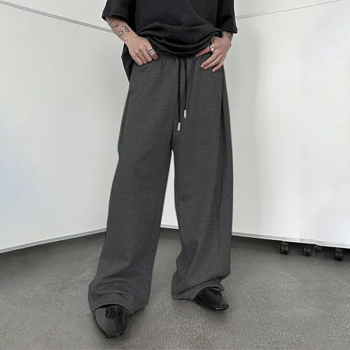Men's Baggy Sweatpants Wide Leg Sweat Pants Elastic Waist Loose Fit Joggers Casual Pants with Pockets Y2k Streetwear3