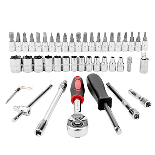 46Pcs Socket Wrench Set Ratchet Wrench 1/4" Drive Socket Wrench Driver Bits Set Flexible Extension Rods for DIY Home Car Repair 9 46Pcs Socket Wrench Set Ratchet Wrench 1/4" Drive Socket Wrench Driver Bits Set Flexible Extension Rods for DIY Home Car Repair - Image 9