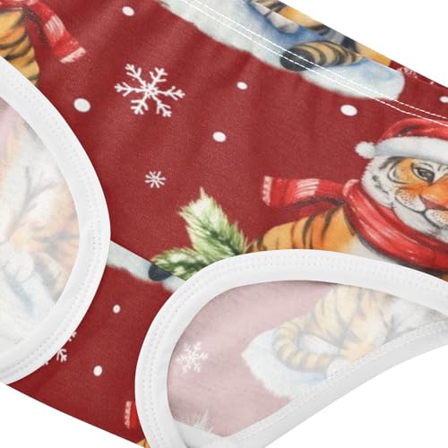 Girls Underwear Toddlers 2t Cotton Cute Panties Girl Designer Briefs Kids Undies Cute Tiger Cubs Red Santa Xmas4